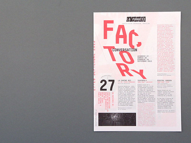 La Panacée - Conversations Factory - Folded poster cover